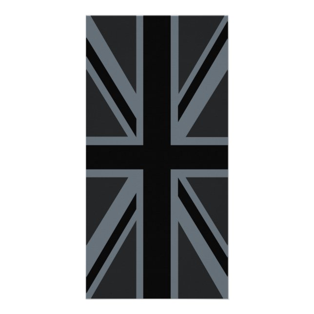 Black Union Jack Flag Design Card (Front)