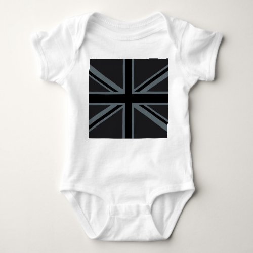 Black Union Jack Flag Design Decor Baby Bodysuit
