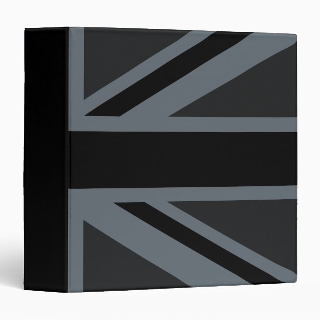 Black Union Jack Flag Design Decor Binder (Front/Spine)