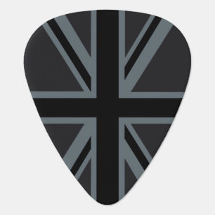 Black Union Jack Flag Design Guitar Pick