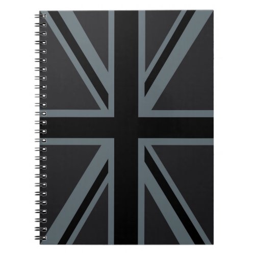 Black Union Jack Flag Design Notebook