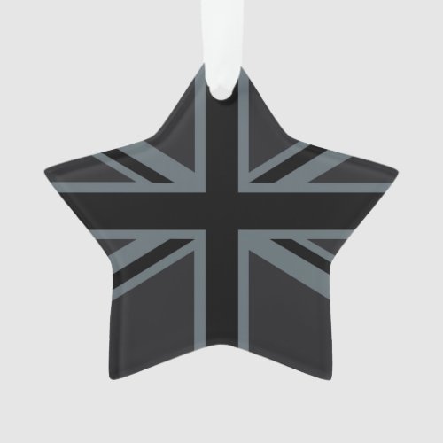 Black Union Jack UK Flag Design Ornament