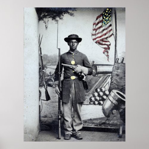 Black Union Soldier 1860s Poster