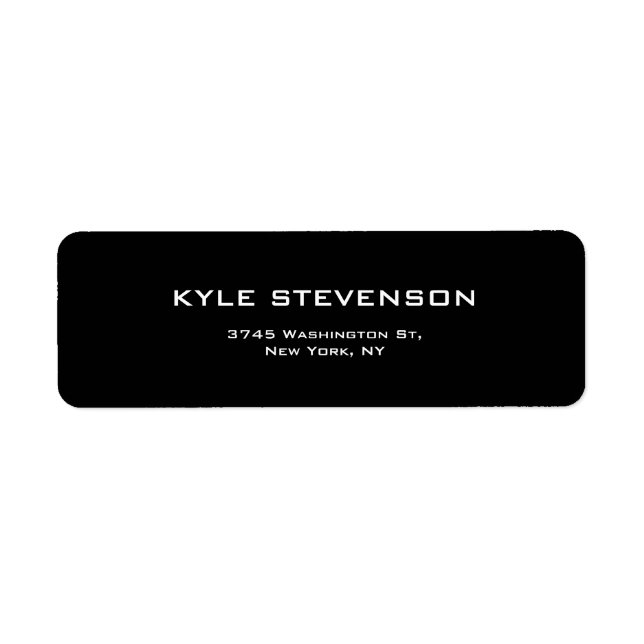 Black Unique Creative Minimalist Plain Modern Label (Front)