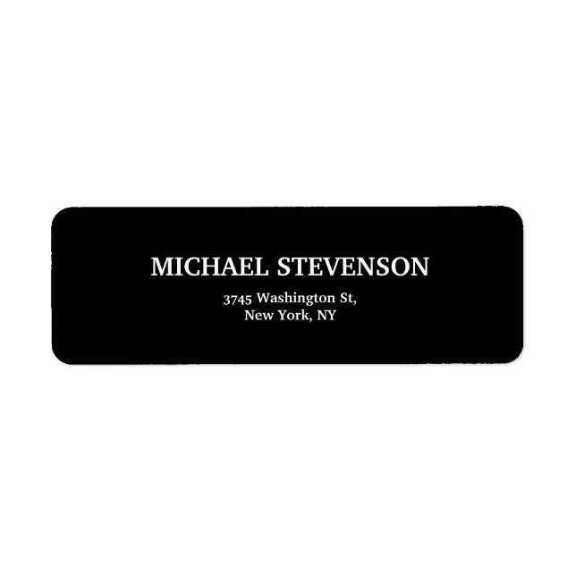 Black Unique Minimalist Plain Modern Label (Front)