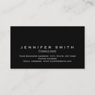 Black Unique Standard Consultant Business Card