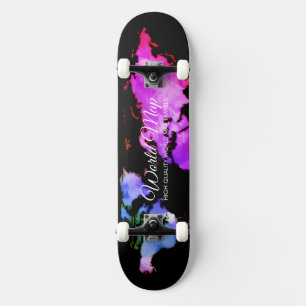 Black Unique World Maps Trip Globe Travels Agent Skateboard