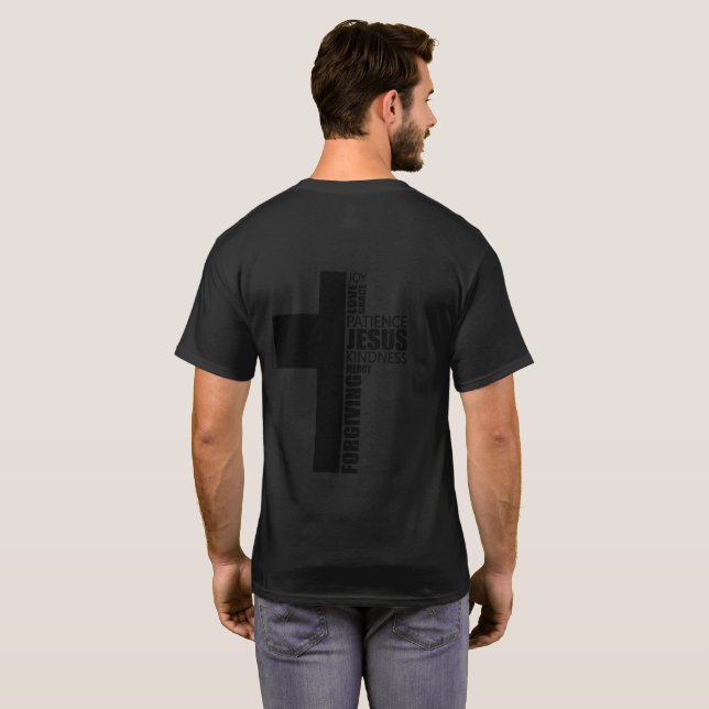 Black Unisex Cross of Jesus T-Shirt (Back Full)