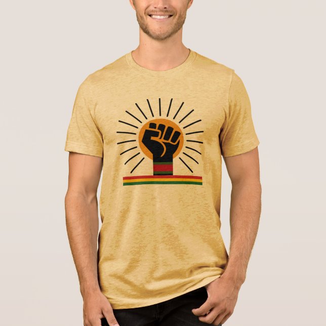 Black Unity Power Fist Rising Sun Tee (Front)