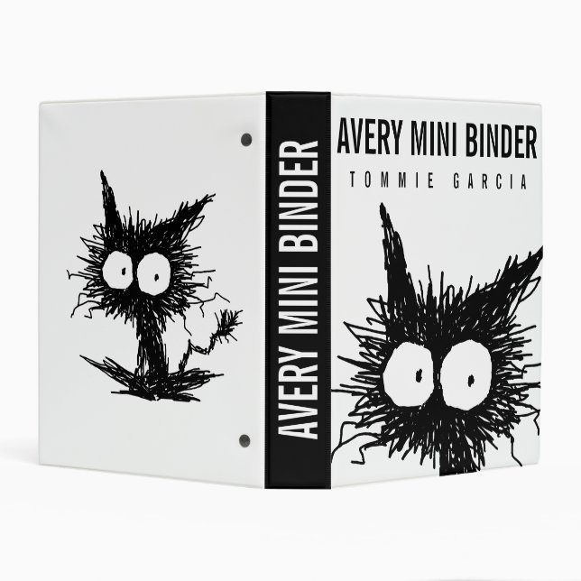 Black Unkempt Kitten GabiGabi Mini Binder (Background)