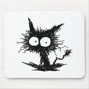 Black Unkempt Kitten GabiGabi Mouse Pad