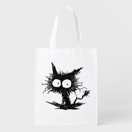 Black Unkempt Kitten GabiGabi Reusable Grocery Bag