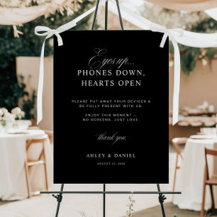 Black Unplugged Wedding Ceremony Sign