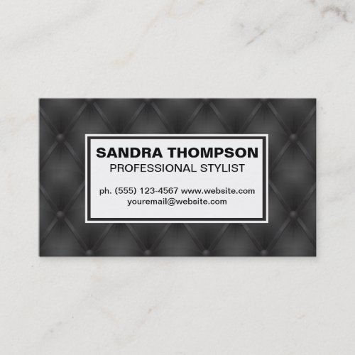 Black Upholstered Fabric Business Card