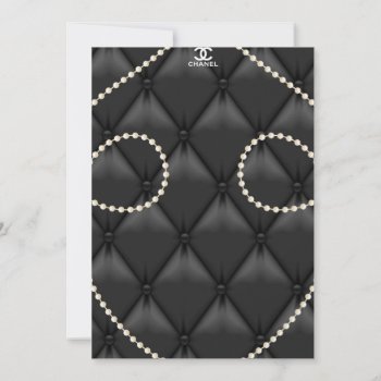 Black Upholstery Pearls Elegant Invitation by CuteLittleTreasures at Zazzle
