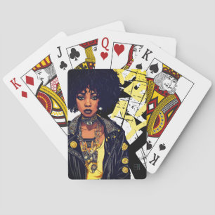 BLACK URBAN BEAUTY ROCK ROLL LEATHER JACKET REBEL POKER CARDS