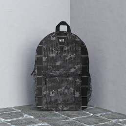 Black Urban Camo Monogram Printed Backpack