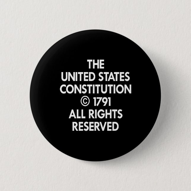 Black Us Constitution Reserved Button (Front)