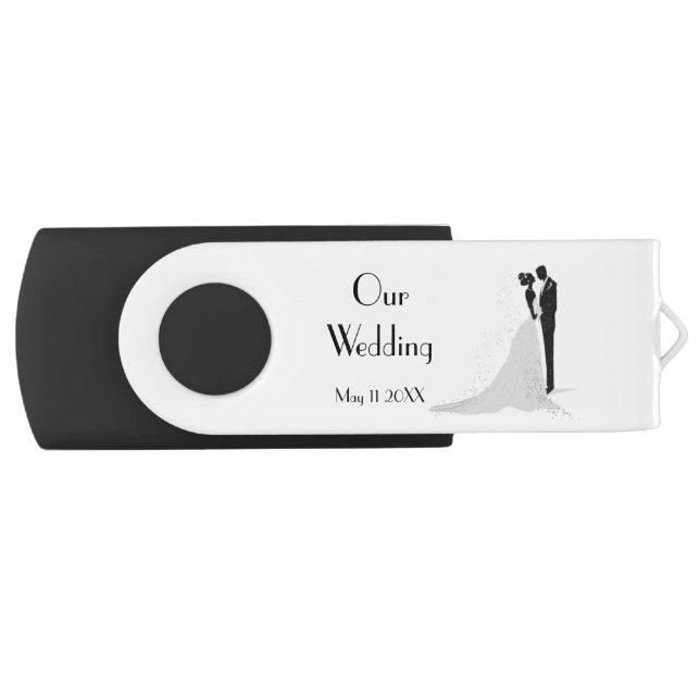 Black USB Flash Drive/Our Wedding Drive (Front)