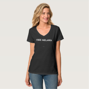 Black v-neck Free Melania tee for women