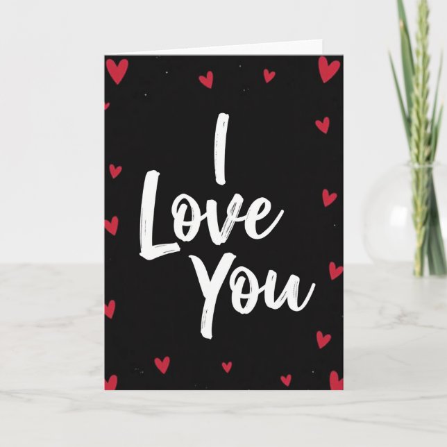 Black Valentines Day Love Card (Front)