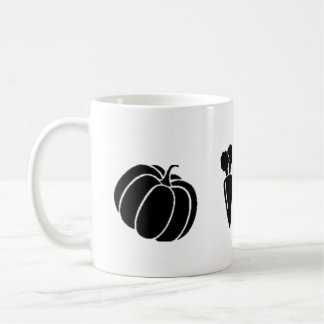 black vector vegetables brinjal pumpkin carrot coffee mug