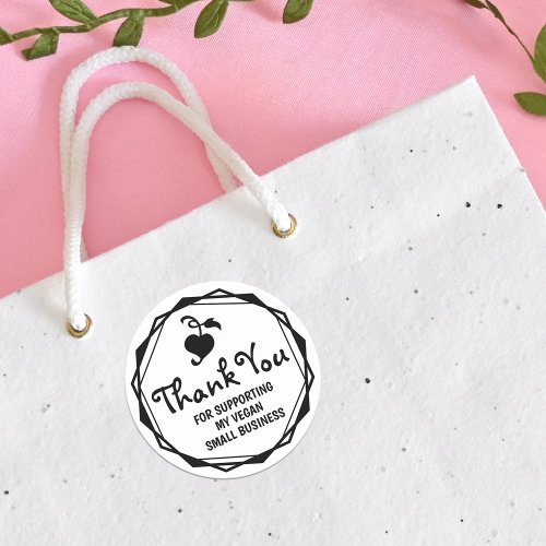 Black Vegan Small Business Thank You  Classic Round Sticker