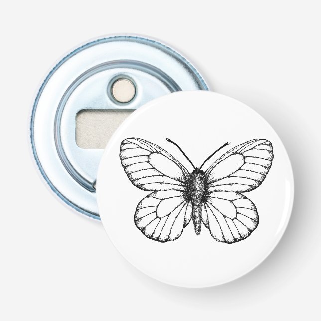 Black-veined white butterfly bottle opener (Front)