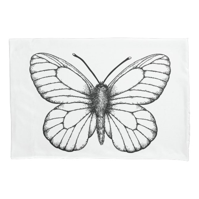 Black-veined white butterfly pillow case (Front)