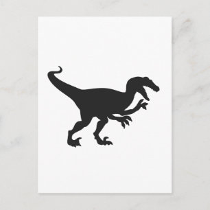 Black velociraptor dinosaur - Choose back color Postcard