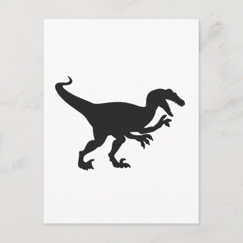 Black velociraptor dinosaur _ Choose back color Postcard