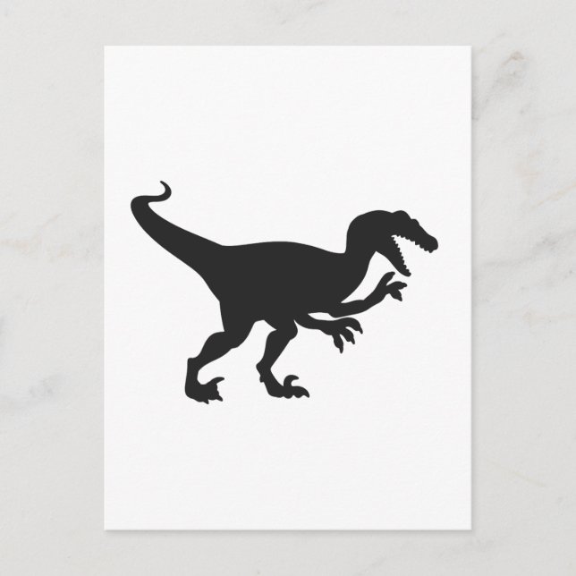 Black velociraptor dinosaur - Choose back color Postcard (Front)