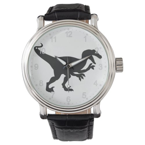 Black velociraptor dinosaur _ Choose back color Watch