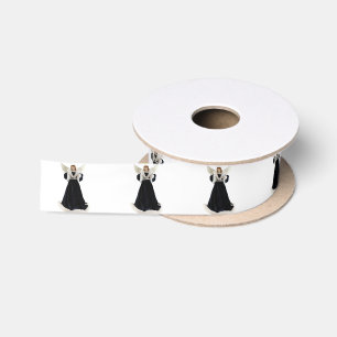 Black Velvet Angel White Ribbon