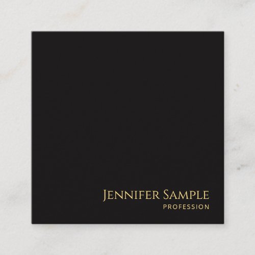 Black Velvet Custom Modern Elegant Luxurious Best Square Business Card