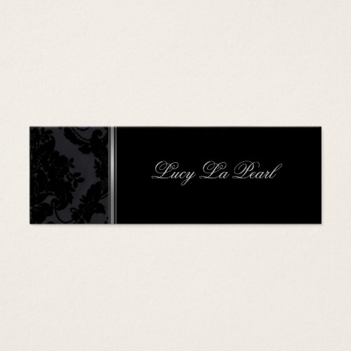 black velvet damask skinny card business card