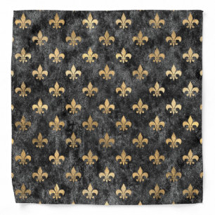 Black Velvet Fleur De Lis Mardi Gras Orleans Bandana