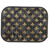 Luxurious Black Gold Fleur De Lis Pattern Car Floor Mat