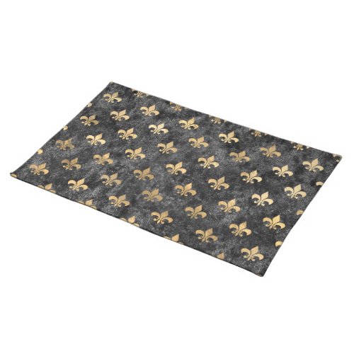 Black Velvet Fleur De Lis Mardi Gras Orleans Cloth Placemat