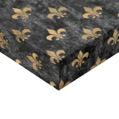 Black Velvet Fleur De Lis Mardi Gras Orleans Faux Canvas Print