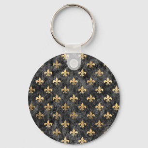 Black Velvet Fleur De Lis Mardi Gras Orleans Keychain