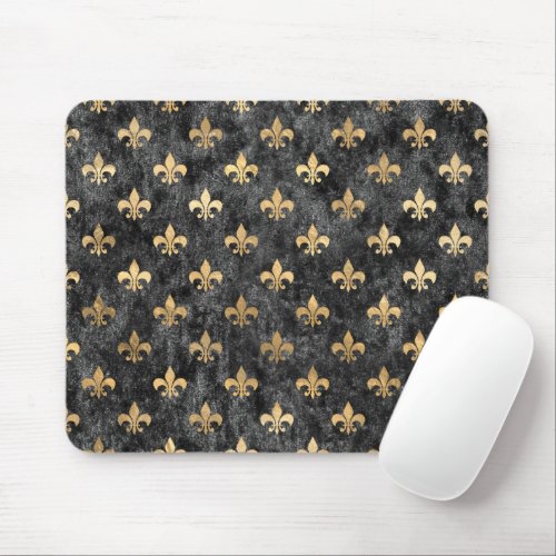 Black Velvet Fleur De Lis Mardi Gras Orleans Mouse Pad