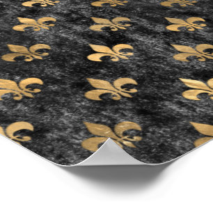 Black Velvet Fleur De Lis Mardi Gras Orleans Poster