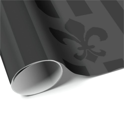 Black Velvet Fleur de Lis Wrapping Paper