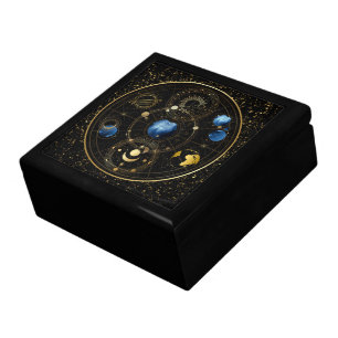 Black Velvet Gold Celestial Astrology Gift Box