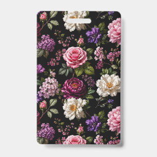 Black Velvet Rose Blank Badge