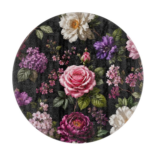 Black Velvet Rose Cutting Board (Front)