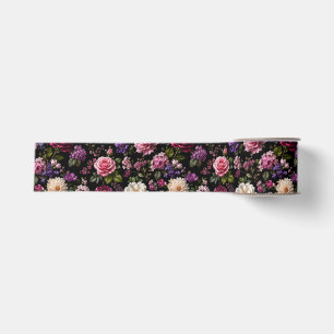 Black Velvet Rose Grosgrain Ribbon