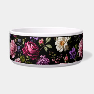 Black Velvet Rose Pet Bowl