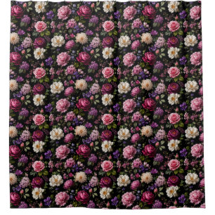 Black Velvet Rose Shower Curtain
